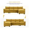 Stunning 118x55" Modern L-Shaped Chenille Cloud Sofa – Plush Double Seat Cushions & 5-Seat Upholstered Comfort for Your Living Room