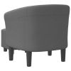 Tub Chair with Footstool Dark Gray Fabric