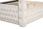 MONICA LUXURY CREAM WOOD QUEEN FOUR-POSTER BED | ELEVATE YOUR SPACE