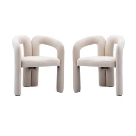 Contemporary Designed Fabric Upholstered Accent/Dining Chair /Barrel Side Chairs Kitchen Armchair for Living Room set of 2 (Color: as Pic)