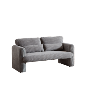 60"Corduroy Fabric Sofa, Modern Lounge Chairs Loveseat Sofa with Support Pillow , for Apartment, Office, Living Room & Bedroom (Color: as Pic)