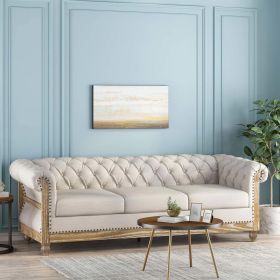 Luxurious Mirod 3-Seat Sofa | Ultra-Comfy Couch with Stylish Wooden Legs (Color: as Pic)