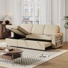 Ultimate 85.8" L-Shaped Pull Out Sleeper Sofa Bed | Convertible Couch with Storage Chaise, USB & T-Pyce Ports, Dual Storage Racks