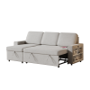 Ultimate 85.8" L-Shaped Pull Out Sleeper Sofa Bed | Convertible Couch with Storage Chaise, USB & T-Pyce Ports, Dual Storage Racks