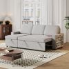 Ultimate 85.8" L-Shaped Pull Out Sleeper Sofa Bed | Convertible Couch with Storage Chaise, USB & T-Pyce Ports, Dual Storage Racks