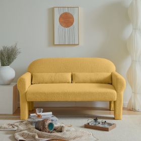 Modern boucle loveseat for Living room - Yellow (Color: as Pic)