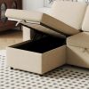Ultimate 85.8" L-Shaped Pull Out Sleeper Sofa Bed | Convertible Couch with Storage Chaise, USB & T-Pyce Ports, Dual Storage Racks