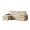 Ultimate 85.8" L-Shaped Pull Out Sleeper Sofa Bed | Convertible Couch with Storage Chaise, USB & T-Pyce Ports, Dual Storage Racks