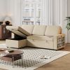 Ultimate 85.8" L-Shaped Pull Out Sleeper Sofa Bed | Convertible Couch with Storage Chaise, USB & T-Pyce Ports, Dual Storage Racks