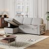Ultimate 85.8" L-Shaped Pull Out Sleeper Sofa Bed | Convertible Couch with Storage Chaise, USB & T-Pyce Ports, Dual Storage Racks