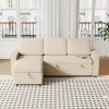 Ultimate 85.8" L-Shaped Pull Out Sleeper Sofa Bed | Convertible Couch with Storage Chaise, USB & T-Pyce Ports, Dual Storage Racks