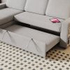 Ultimate 85.8" L-Shaped Pull Out Sleeper Sofa Bed | Convertible Couch with Storage Chaise, USB & T-Pyce Ports, Dual Storage Racks