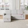 Ultimate 85.8" L-Shaped Pull Out Sleeper Sofa Bed | Convertible Couch with Storage Chaise, USB & T-Pyce Ports, Dual Storage Racks