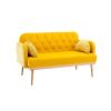 Luxurious Velvet Accent Sofa with Sleek Metal Feet – Stylish Loveseat for Elegant Living Rooms
