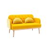 Luxurious Velvet Accent Sofa with Sleek Metal Feet – Stylish Loveseat for Elegant Living Rooms