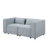 modular sofa Grayish blue chenille fabric, simple and grand, the seat and back is very soft. this is also a KNOCK DOWN sofa