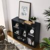 Open Wooden Open Shelf Bookcase, Freestanding Display Storage Cabinet with 7 Cube Storage Spaces, Floor Standing Bookshelf, Entryway, Living Room Stor