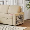 Ultimate 85.8" L-Shaped Pull Out Sleeper Sofa Bed | Convertible Couch with Storage Chaise, USB & T-Pyce Ports, Dual Storage Racks