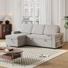 Ultimate 85.8" L-Shaped Pull Out Sleeper Sofa Bed | Convertible Couch with Storage Chaise, USB & T-Pyce Ports, Dual Storage Racks