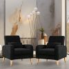 Chic Mid-Century Modern Accent Chair | Plush Upholstered Armchair with Sleek Metal Legs – Perfect Living Room Single Sofa