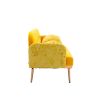 Luxurious Velvet Accent Sofa with Sleek Metal Feet – Stylish Loveseat for Elegant Living Rooms