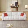 Luxurious Cream Convertible Sectional Sofa | Modern L-Shaped Fabric Couch for Living Room & Office | Stylish White Marshmallow Design