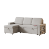 Ultimate 85.8" L-Shaped Pull Out Sleeper Sofa Bed | Convertible Couch with Storage Chaise, USB & T-Pyce Ports, Dual Storage Racks
