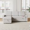 Ultimate 85.8" L-Shaped Pull Out Sleeper Sofa Bed | Convertible Couch with Storage Chaise, USB & T-Pyce Ports, Dual Storage Racks