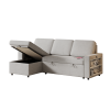 Ultimate 85.8" L-Shaped Pull Out Sleeper Sofa Bed | Convertible Couch with Storage Chaise, USB & T-Pyce Ports, Dual Storage Racks