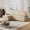 Ultimate 85.8" L-Shaped Pull Out Sleeper Sofa Bed | Convertible Couch with Storage Chaise, USB & T-Pyce Ports, Dual Storage Racks