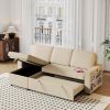 Ultimate 85.8" L-Shaped Pull Out Sleeper Sofa Bed | Convertible Couch with Storage Chaise, USB & T-Pyce Ports, Dual Storage Racks