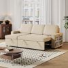 Ultimate 85.8" L-Shaped Pull Out Sleeper Sofa Bed | Convertible Couch with Storage Chaise, USB & T-Pyce Ports, Dual Storage Racks