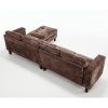 Ultimate 5-Seat Modular Sofa with Storage Ottoman | Convertible L-Shaped Sectional Couch | Reversible Chaise & Riveted Design