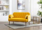 Luxurious Velvet Accent Sofa with Sleek Metal Feet – Stylish Loveseat for Elegant Living Rooms