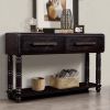 Light Luxury Retro Sofa Table with outlets, 54 inch pine wood console table with 2 Power Outlets and 2 USB Ports for entryway/hallway/ living room