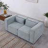 modular sofa Grayish blue chenille fabric, simple and grand, the seat and back is very soft. this is also a KNOCK DOWN sofa