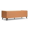 92" LUXE GENUINE LEATHER SOFA - 3-SEATER TUFTED COUCH WITH FEATHER-DOWN TOPPER FOR LIVING ROOM | ELEGANT GRAIN LEATHER FURNITURE