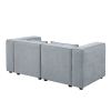 modular sofa Grayish blue chenille fabric, simple and grand, the seat and back is very soft. this is also a KNOCK DOWN sofa