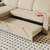 Ultimate 85.8" L-Shaped Pull Out Sleeper Sofa Bed | Convertible Couch with Storage Chaise, USB & T-Pyce Ports, Dual Storage Racks