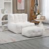 Ultra-Plush Memory Foam Bean Bag Chair with Ottoman | Cozy Modern Sofa for Adults & Kids
