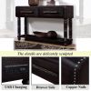 Light Luxury Retro Sofa Table with outlets, 54 inch pine wood console table with 2 Power Outlets and 2 USB Ports for entryway/hallway/ living room